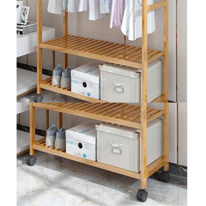 Bamboo%20Coat%20Rack%20DIY%20Garment%20Rack%20Coat%20Clothes%20Hanging%20Rail%202%20Tiers%204%20Hooks%20for%20Shoe%20and%20Hat%20Rack%20Laundry%20Storage%20Shelves%20%20-%20Brown%20-%20Image%206