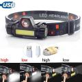 Multifunctional Waterproof Powerful LED Headlamp XPE + COB USB Rechargeable Headlight Head Torch Head Lamp. 