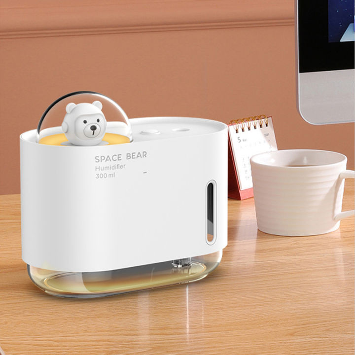 Space Bear Portable Humidifier Mini Desktop Indoor Air Atomization Humidifier, Home Mute Spray Humidifiers For Baby, Bedroom, Travel, And Home