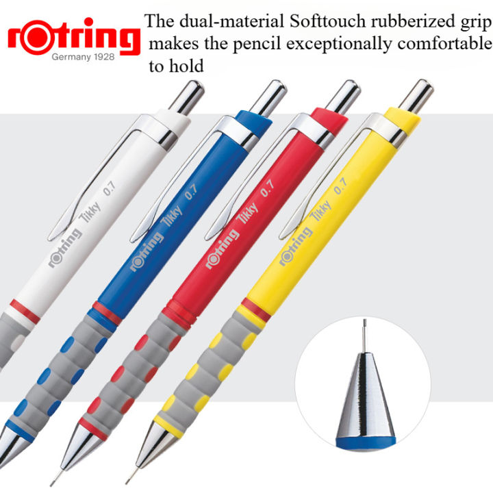 Vylon%201%20Rotring%20Tikky%20Mechanical%20Pencils%200.5/0.7mm%20Automatic%20Press%20Pencil%20Lightweight%20Plastic%20Body%20Triangular%20Barrel%20Hi-polymer%20Leads%20-%20Image%203