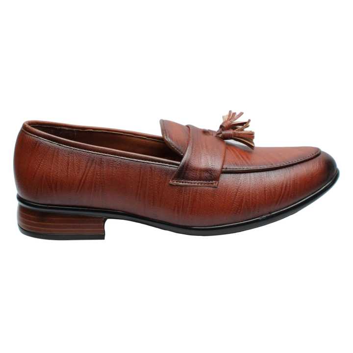 Brown Leather Loafer Formal Shoes For Boys