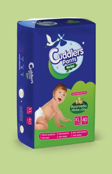 Cuddlers%20HERBAL%20Diapers%20XL%2040%20(12-17%20kgs)%20With%20FREE%20Baby%20Wipes%20Worth%20Rs.150%20-%20Image%203