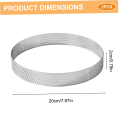 NAMUNY 2PCS Tart Rings 8 Inch Round Perforated Cake Ring,Nonstick Stainless Steel Baking Rings, Heat Ring Molds for Cooking. 