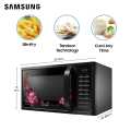 Samsung 28 L Convection Microwave | MC28H5025VP/TL | Black with Magnolia Pattern, Slim). 