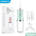 Portable oral water drill 4 Replaceable Jet Tips for family IPX7 Waterproof Electric Waterflos Oral Irrigator Water Flosser. 
