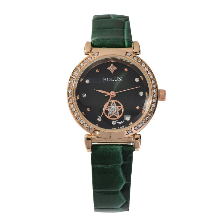 New BOLUN Women's Korean-Style Simple Rhinestone Watch, Trend Belt Quartz Watch