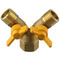Strength Brass Y Valve Y Shape 2 Way Connectors Shut Off Valve Washing Machine. 