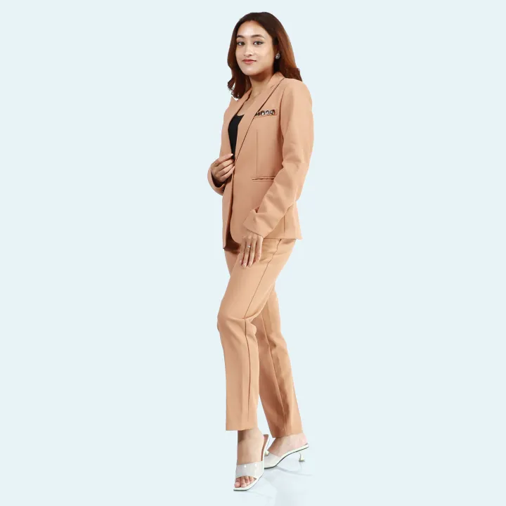 Boss%20Lady%20Single%20Button%20Classic%20Light%20Brown%20%20Formal%20Coat%20and%20Pant%20Set%20For%20Women%20-%20Image%203