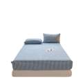 Thickened Fitted Single Piece Protector Dust Mattress Cover 1.5m Solid Color Non-slip Bed Sheet Pillowcase. 
