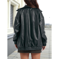 Leather Jacket Women Faux Oversized Coats 2025 Fall Fashion Outfits Winter Clothes. 