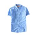 Half Sleeves Plain Soft Cotton Casual Shirt For Men - Light Blue | Fashion Half Sleeves Shirt For Men. 