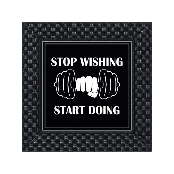"did%20you%20workout%20today"%20quote%20-Matt%20Laminated%20printed%20poster%20with%20checker%20frame%20(4%20pcs%20set)9x9In%20-%20Image%204