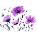 Wall Stickers Purple Flowers Home Room Decoration Bedroom Living Room Adhesive Bathroom Wall Furniture Door House Interior Decor. 