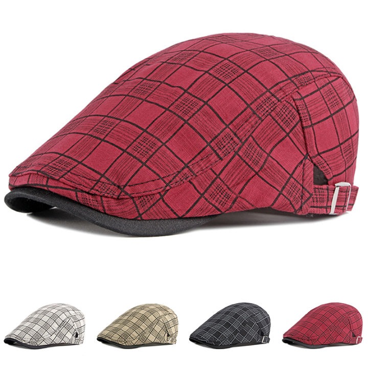 Stripe%20Lattice%20Beret%20Hat%20Women%20Men%20Plaid%20Visors%20Duckbill%20Herringbone%20Flat%20Cap%20-%20Image%204