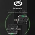 MEROCA Mountain Bike Flat Pedals MTB Pedals with Light Aluminum Alloy Folding Bike Pedals Road Bike Pedals with Safety Warning Replacement Bike Pedals. 