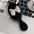 DISICHEN 【2025 Version】 Mini Hair Comb With Mirror Foldable Comb Travel Portable Massage Women Girl Hair Brush Black Boeknot Comb Styling Tools Gift. 