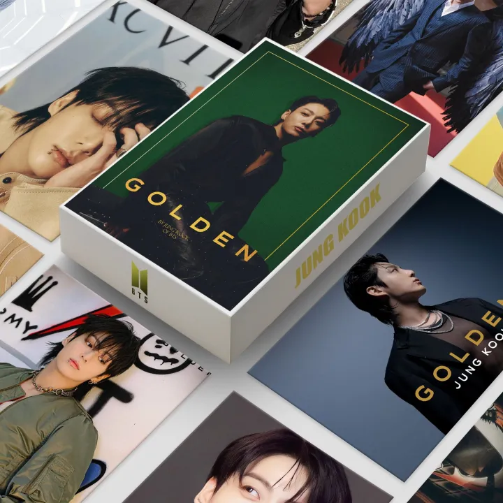 Cizzy%20KPOP%20BTS%20Jung%20Kook%20Gold%20Album%20New%20Collectible%20Photocards%20JungKook%20Glossy%20LOMO%20Cards%20Pack%2045pcs%20-%20Image%202