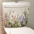 Various Green Plants Flowers Butterfly Wall Sticker Bathroom Toilet Decor Decals Living Room Cabinet Home Decoration Self Adhesive Mural Cologo. 
