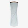 Ceramic Cylindrical Shape With Pattern Design White Marble Flower Vase. 