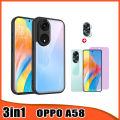 3 In1 Oppo A58 Anti Blue Screen Protector film+ Lens Film For OPPO A38 A78 A18 Frosted Anti-fall Mobile Phone Case. 