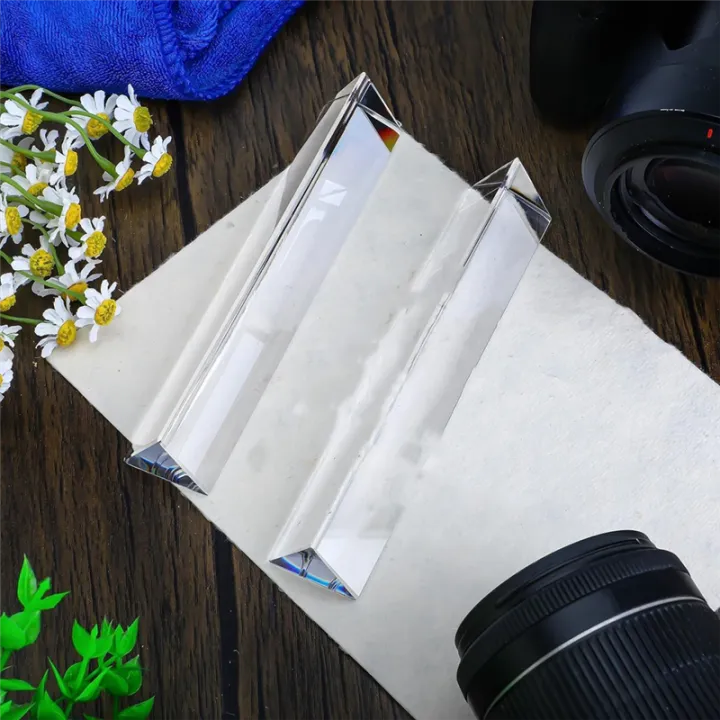 JAERBEE%204pcs%206%20Inch%20Clear%20Optical%20Lens%20Glass%20Triangular%20Prism%20for%20Photography%20Science%20Classroom%20Rainbow%20Maker%20Art%20Decor%20-%20Image%204