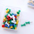 35 Pieces Push Pin With Plastic Heads And Steel Points Thumb Tacks For Map Cork Notice Board Multicoloured. 