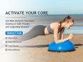 Half Exercise Ball , Stability Balance Board with Resistance Bands for Yoga Workouts, Half Dome Pilates Yoga Balance Ball Trainer. 