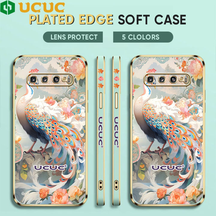 UCUC%20for%20Samsung%20S10%20Back%20Cover%20+%20Free%20Lanyard%20Peacock%20Luxury%206D%20Plating%20Soft%20Silicone%20Phone%20Case%20-%20Image%202