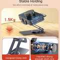 Mobile Phone stand for Desk/Bed,360 Degree Rotating,adjustable Foldable Cell Phone Holder,Aluminum Office Desk Accessories All Phones. 