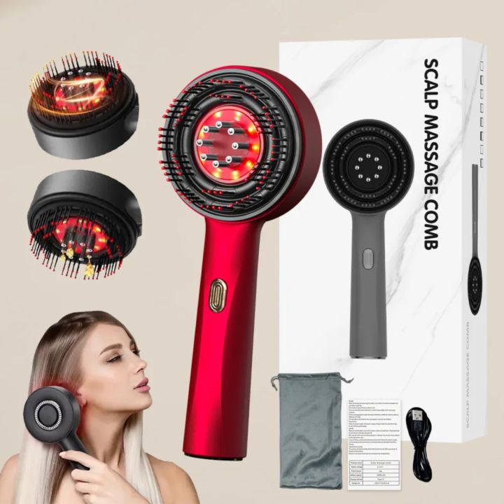 Electric Hair Scalp Massager Brush with Red Light Therapy – Hair Growth ...