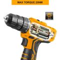 INGCO Tools Drill Machine Cordless 12V With 2 PCS Batteries And Charger. 