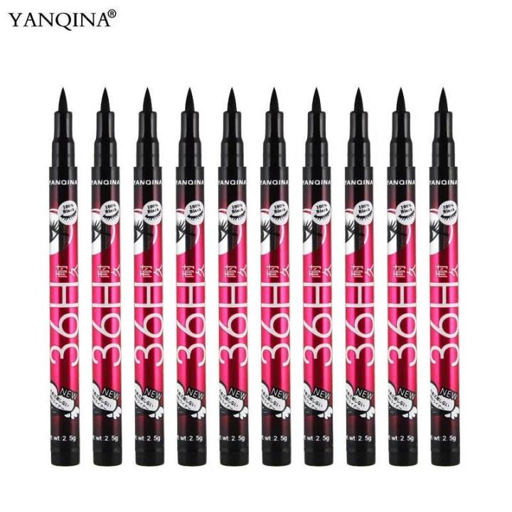 Aweisuan%20Hot%20Sale%2012pcs/set%20YANQINA%20Lasting%2036H%20Liquid%20Eyeliner%20Pencil%20Waterproof%20Black%20Easywear%20Eye%20Liner%20Pen%20Cosmetic%20wholesale%20makeup%20eyeliner%20-%20Image%202