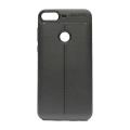 Plain Leather Mobile Cover For Htc Desire 12 Plus  - (Black). 