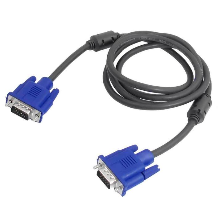 Black Blue VGA 15 Pin Male to Male Plug Computer Monitor Cable Wire
