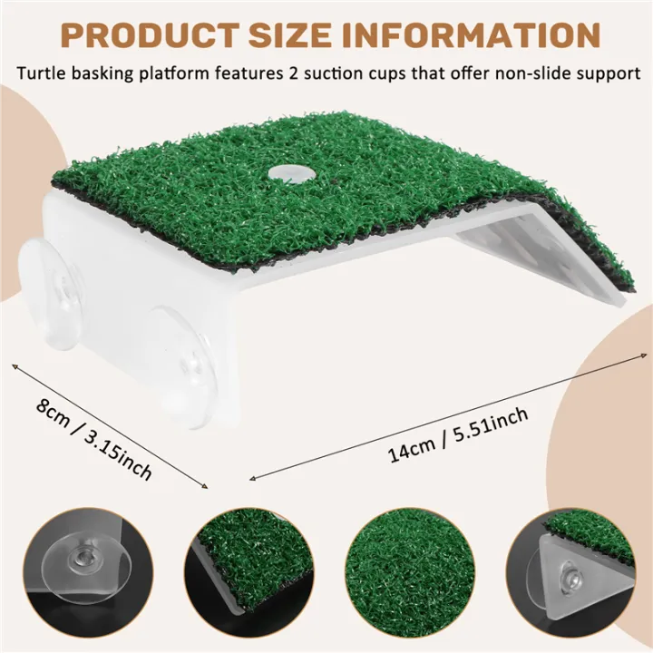 Turtle Basking Platform, Grass Turtle Ramp for Turtle Tank, Reptile S ...