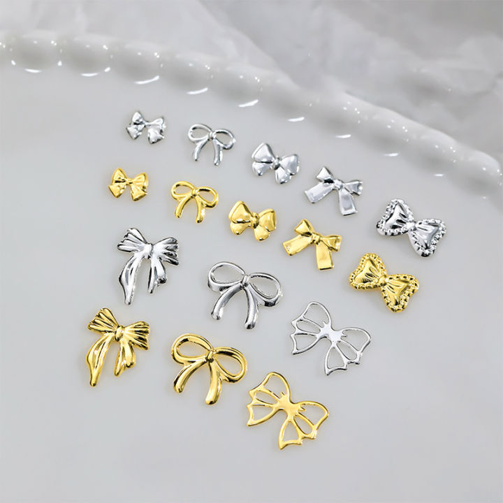 50pcs%20Metal%20Alloy%20Bowknot%20Nails%20Art%20Decoration%20Silver%20Gold%20Nail%20Charms%20DIY%20Manicure%20Design%20Jewelry%20Accessories%20Tools%20XINYAN%20-%20Image%203