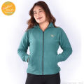 Creative Touch Fashion Petrol Blue Front YKK Zippered Polar Fleece Jacket For Women MJK1076. 