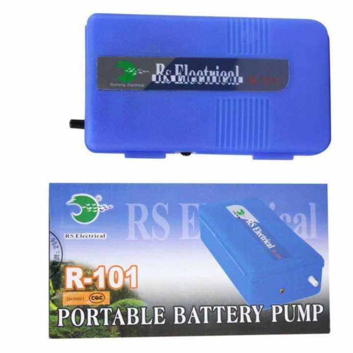 Rs Electrical Aquarium Air Pump R-101 Single Output Battery Portable Aerator