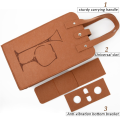 Portable Double Layer Felt Bottle Tote Bag, Insulated Wine Cooler Bag, Travel Wine Bag for Wine Lovers. 