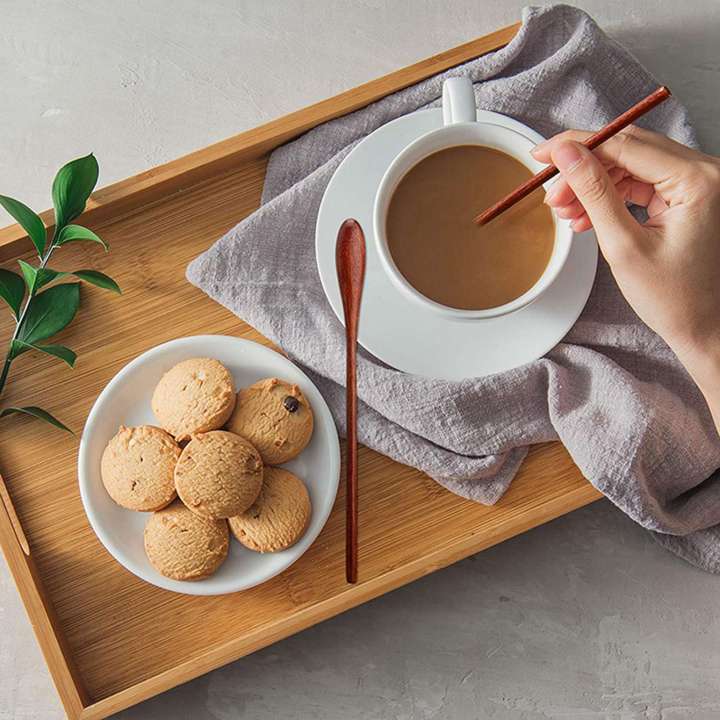 NAMUNY%206%20PCS%205.3%20Inch%20Natural%20Soup%20Spoons%20Bamboo%20Wood%20Spoon%20&%206%20Pcs%20Wooden%20Coffee%20Spoon%20Long%20Handle%20Wooden%20Mixing%20Spoon%20-%20Image%203