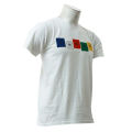 White Cotton Round Neck Prayer Flag Printed T-Shirt For Men. 