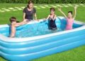 Bestway Inflatable Swimming Pool Adult Kids Family Size Inflatable And Thickened 3 Layer Outdoor Blue Rectangular Large Size 3.05m x 1.83m x 56cm. 