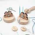 1Set Tabletop Yarn Cutter with Thread Cutting Tools with Anti-Slip Stand Wood. 