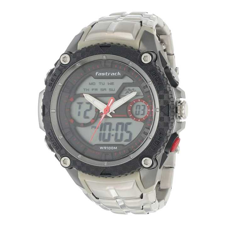 Fastrack Watch Movement Fastrack Gun Dial Auartz Analog And Digital Movement Watch 38053PM03 ...