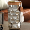 Stainless Steel Mug Ceramic Liner Thickened High Values Water Cup Portable Diamond Cup Car Coffee Cup Silver. 