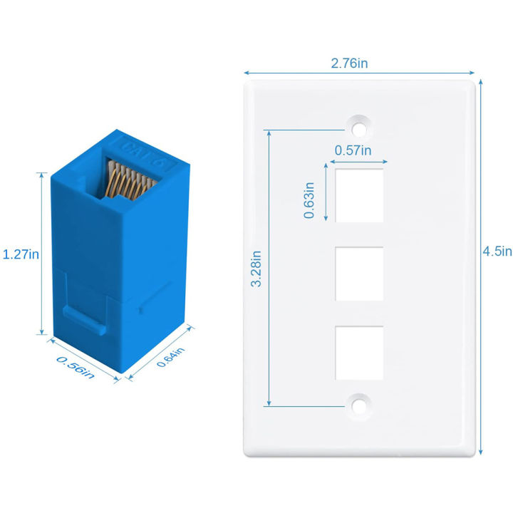 1Pack%203-Port%20Ethernet%20Wall%20Plate,%20RJ45%20Wall%20Plate%20with%20RJ45%20Inline%20Coupler%20Insert,Cat6%20Jack%20Wall%20Plate%20-%20Image%203