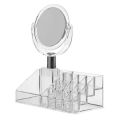 Cosmetic Organizer Makeup Vanity Box with Removable Mirror. 