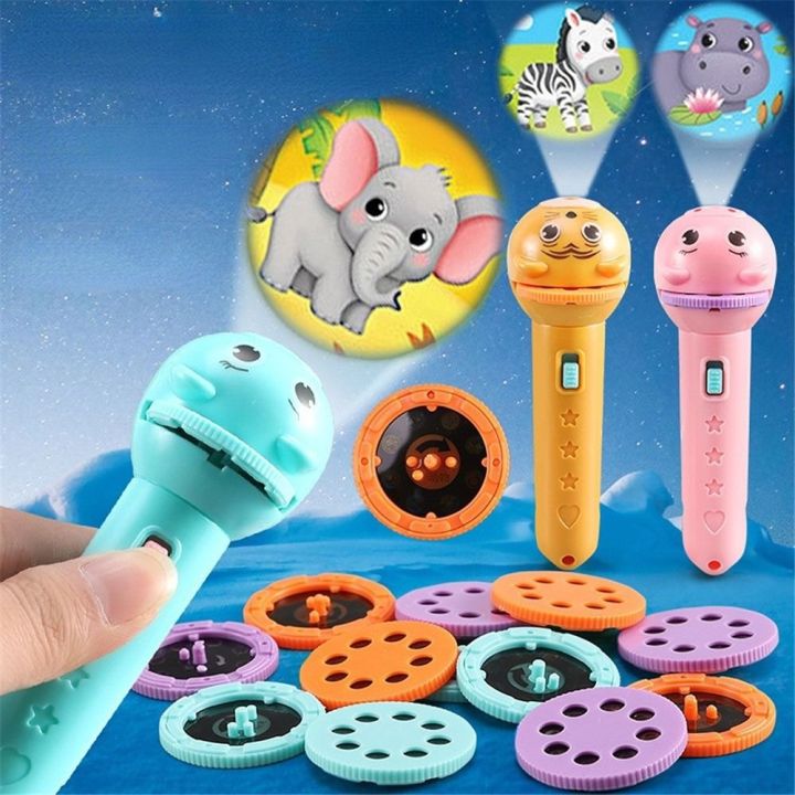 Supply Cartoon Projection Flashlight Fun Toy Early Education Slide ...
