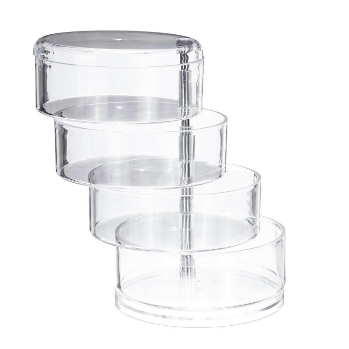 4-layer rotating jewelry box organizer portable earring display stand