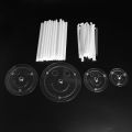 40 Pieces White Plastic Cake Sticks Support Rods with 8 Pieces Cake Separator Plates Cakes and 24 Pieces Clear Cake. 